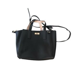 Kate Spade “Anisa” Black Tote with  pink straps faded front logo otherwise GuC